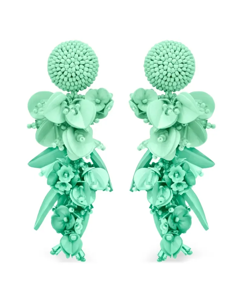 Oscar de la Renta Hängeohrringe im Blumendesign - Grün Grün