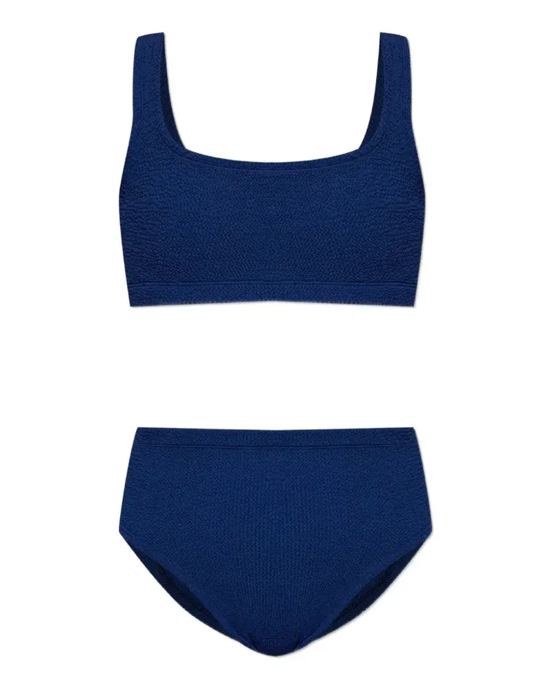 Hunza G Patricia Bikini in Knitteroptik - Blau Blau