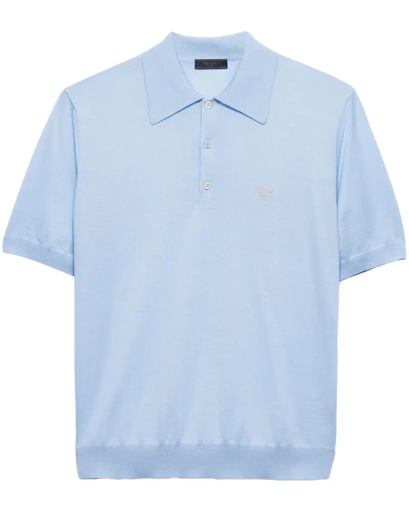 Prada Poloshirt aus feiner Wolle - Blau Blau
