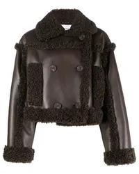 STAND Cropped-Jacke mit Shearling Braun