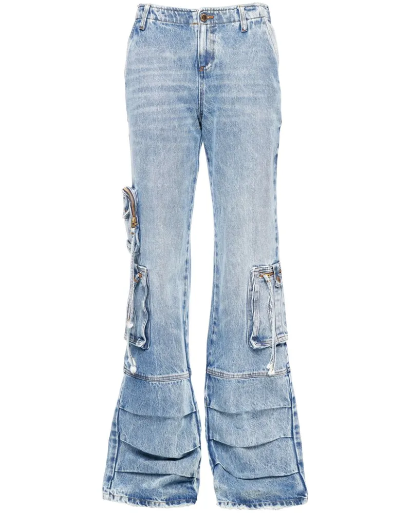 Retrofête Tief sitzende Cargo-Jeans Blau