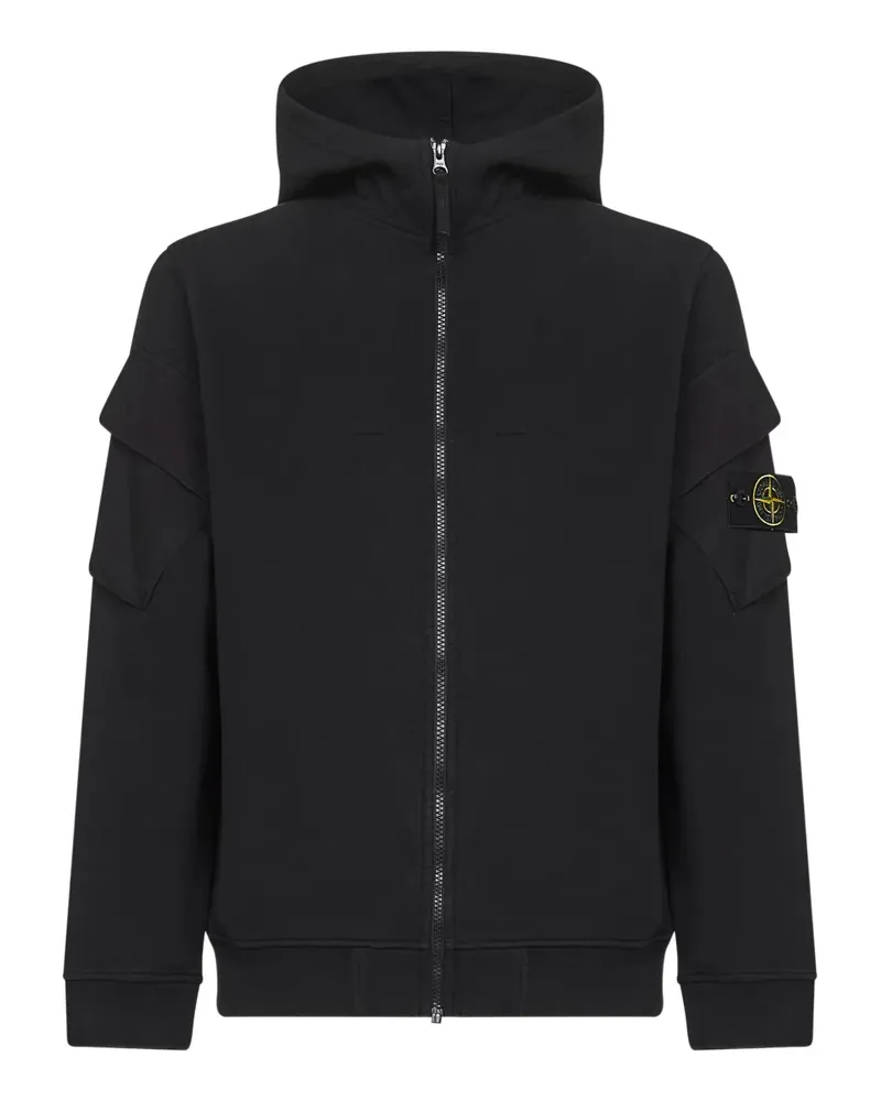 Stone Island Kapuzenjacke mit Taschendetail - Schwarz Schwarz