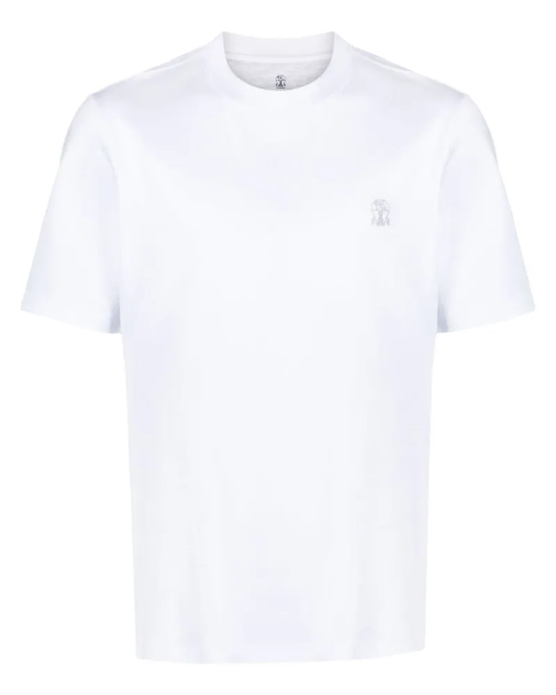 Brunello Cucinelli T-Shirt mit Logo-Print - Weiß Weiß