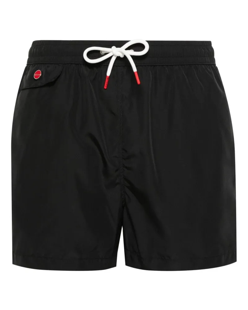 Kiton Badeshorts mit Logo-Stickerei - Schwarz Schwarz