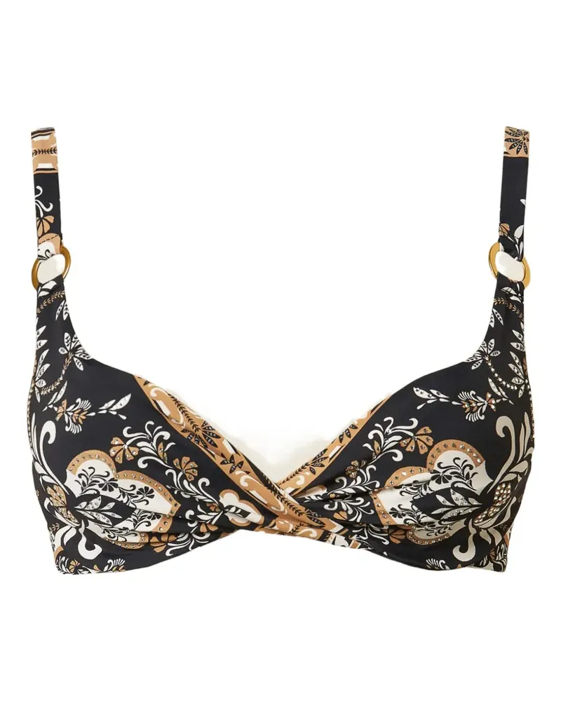 Twin-Set foulard-print underwired bikini top - Schwarz Schwarz