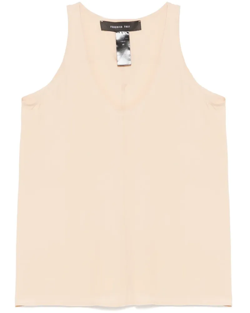 Federica Tosi Tanktop aus Chinakrepp - Nude Nude