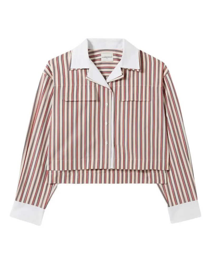 Claudie Pierlot Gestreiftes Hemd mit Tasche - Rot Rot