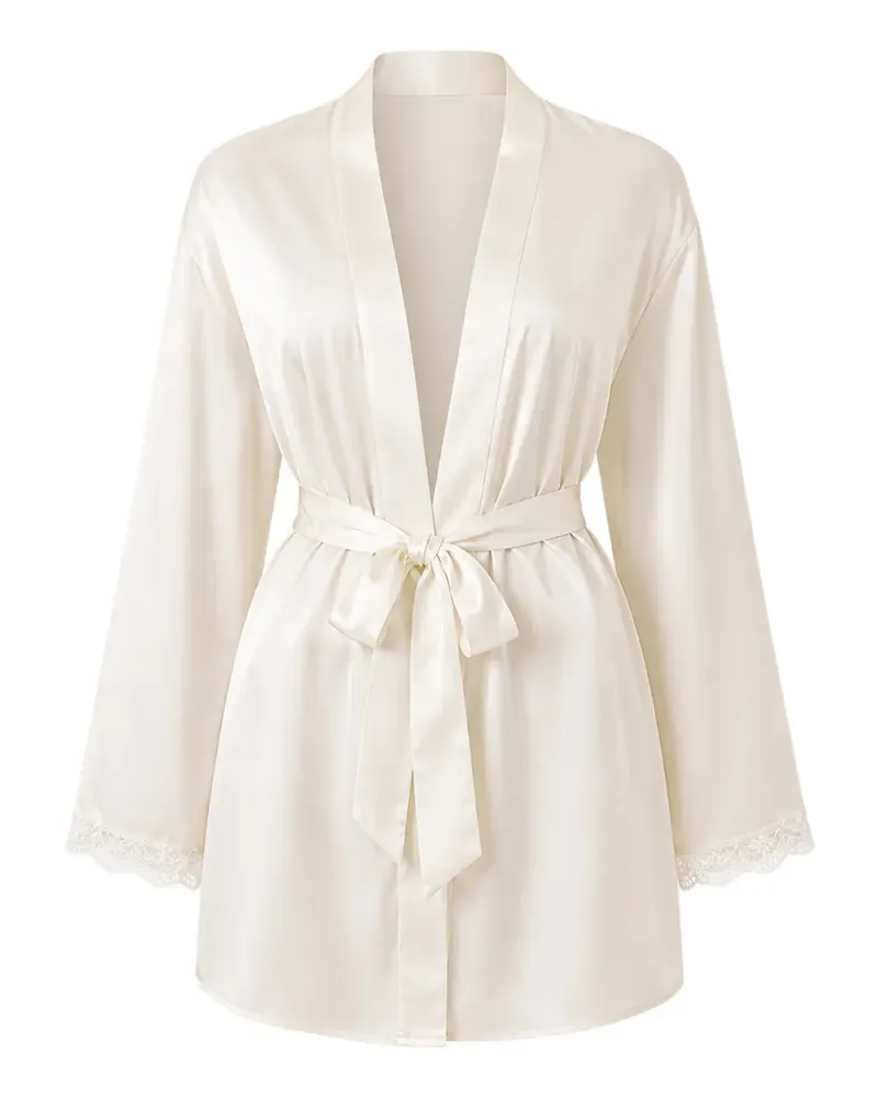 Guess lace-trim dressing gown - Nude Nude
