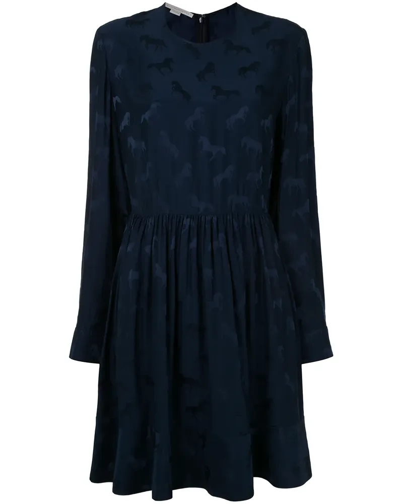 Stella McCartney Minikleid mit Pferde-Print - Blau Blau