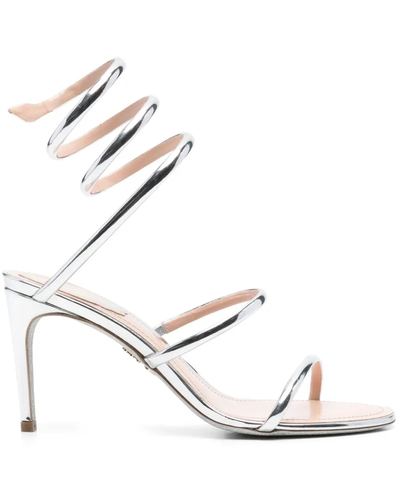 René Caovilla Cleo Sandalen 80mm - Silber Silber