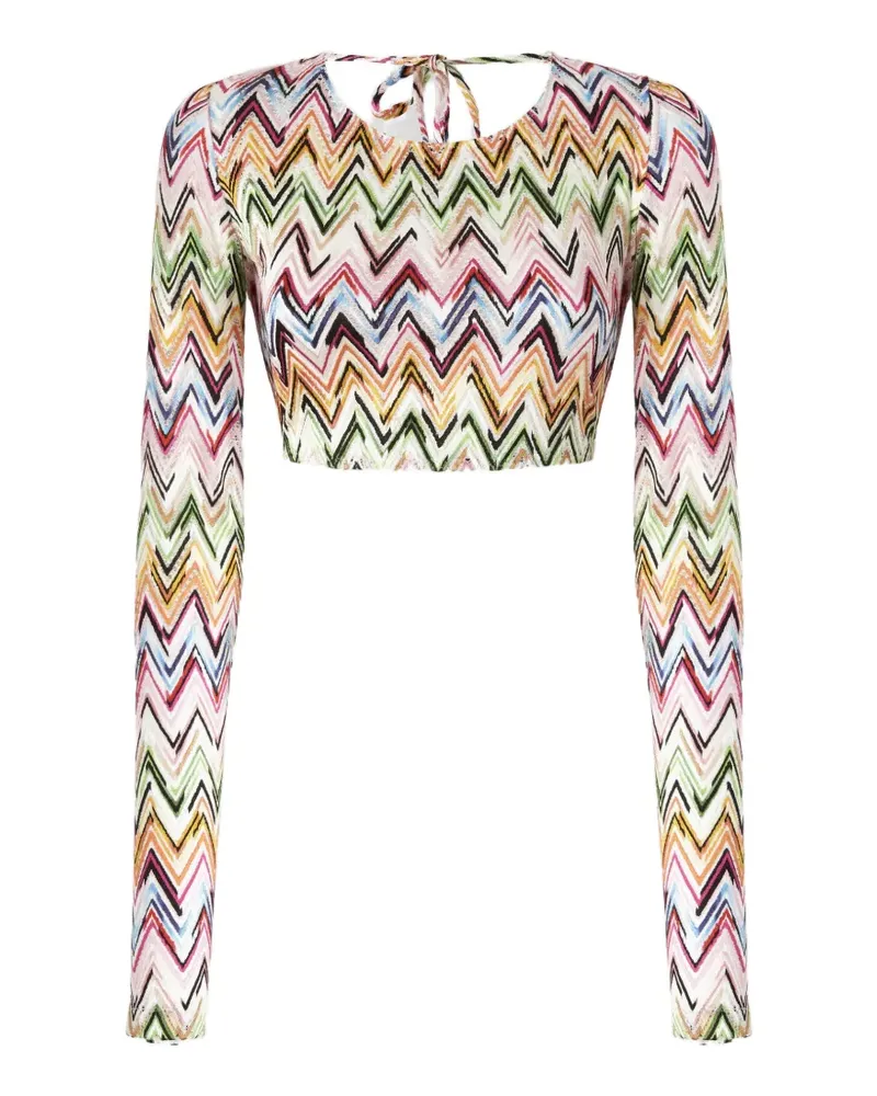 Missoni zig-zag long-sleeved top - Weiß Weiß