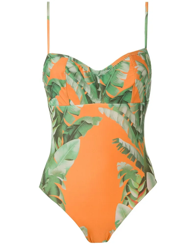 Amir Slama Badeanzug mit Blumen-Print - Orange Orange