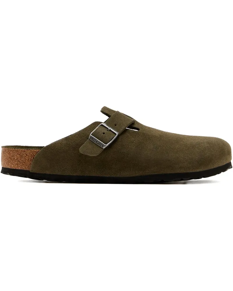 Birkenstock Boston BS Clogs aus Wildleder - Grün Grün