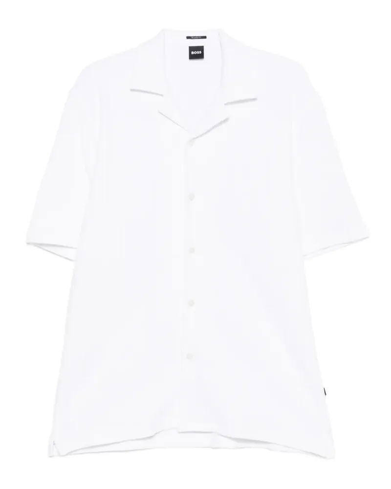 HUGO BOSS ribbed-knit short-sleeve shirt - Weiß Weiß