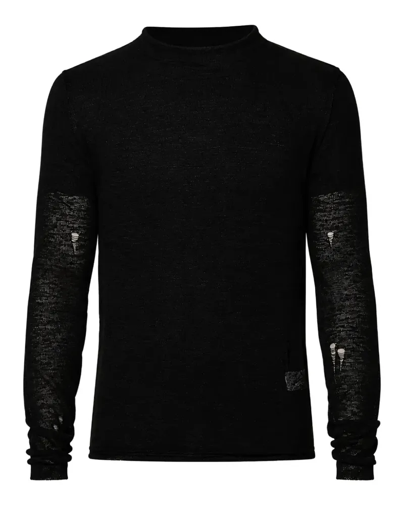 Dolce & Gabbana Langarmshirt im Distressed-Look - Schwarz Schwarz