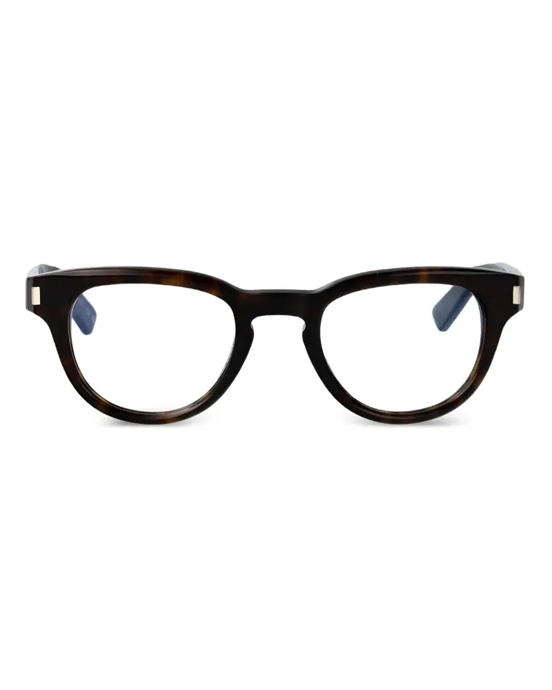 Saint Laurent tortoiseshell-effect round-frame glasses - Braun Braun