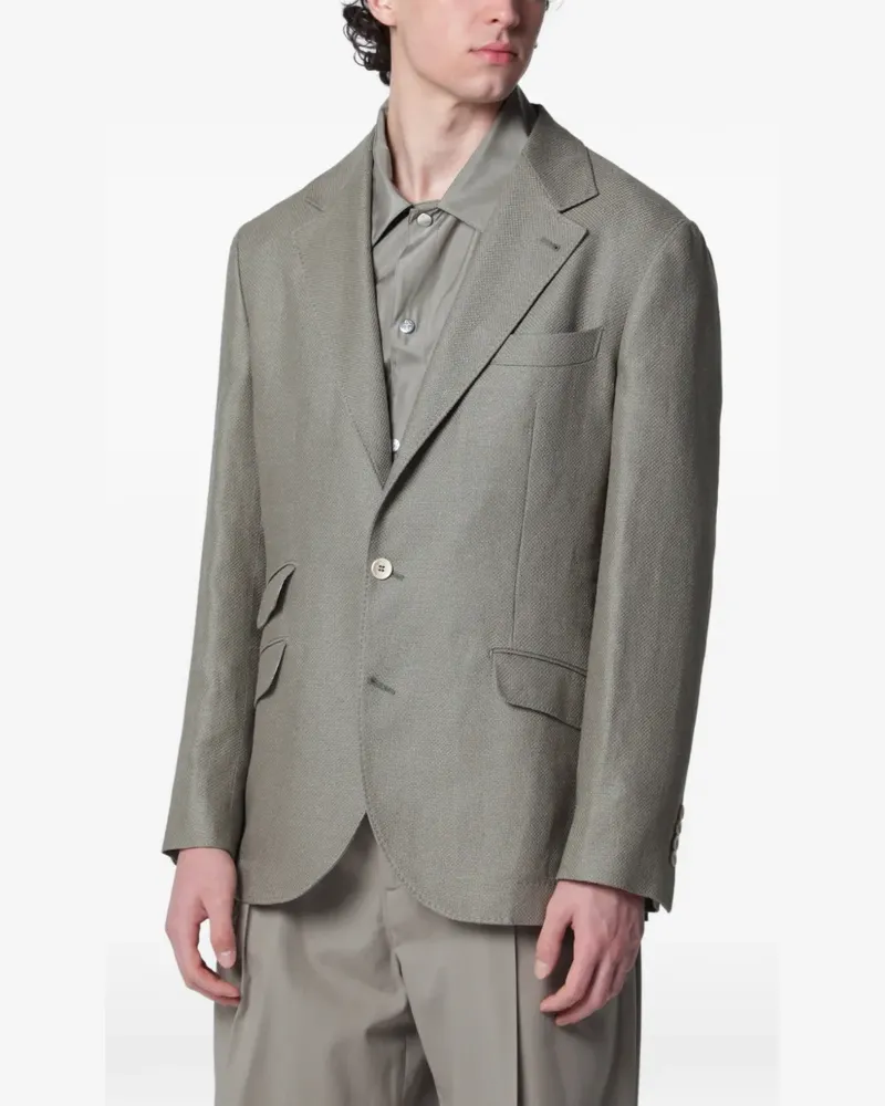 Brunello Cucinelli single-breasted notched-lapel blazer - Grau Grau