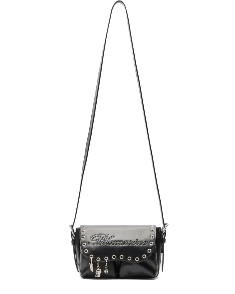 Blumarine Schultertasche mit Schmetterling-Anhänger - Schwarz Schwarz