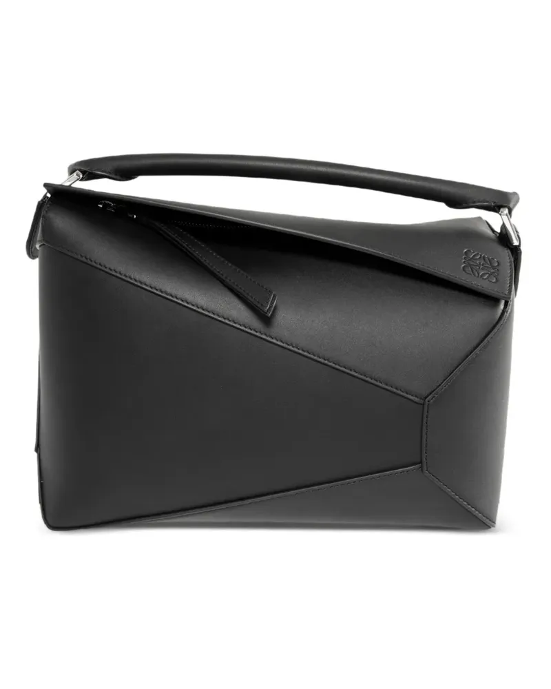 Loewe Mittelgroße Puzzle Edge Umhängetasche - Schwarz Schwarz
