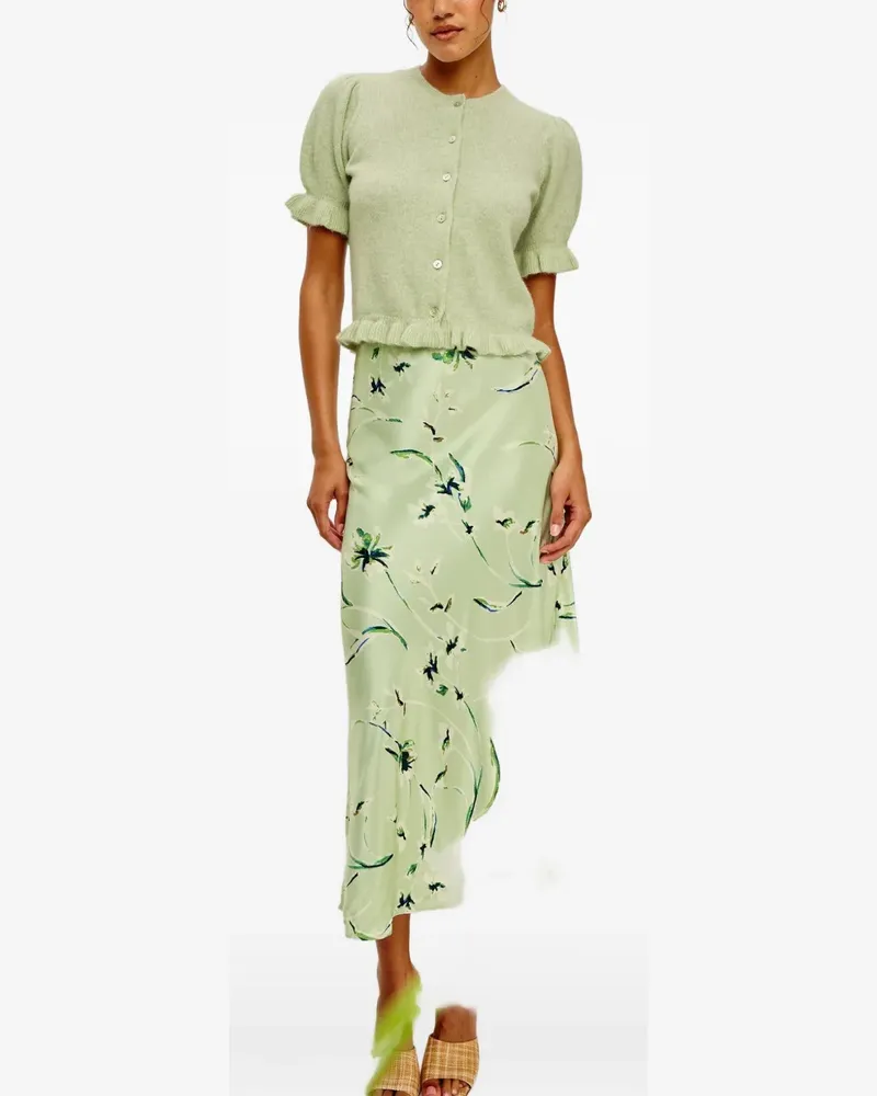 RAILS Lora ruffled-sleeve cardigan - Grün Grün