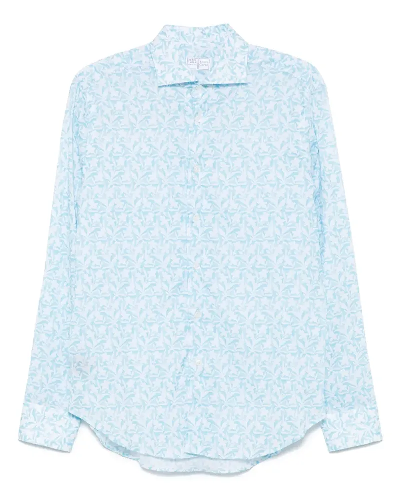 Fedeli Hemd mit Blumen-Print - Blau Blau