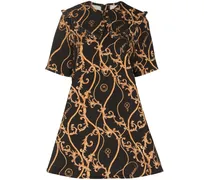 Minikleid mit Barock-Print - Schwarz