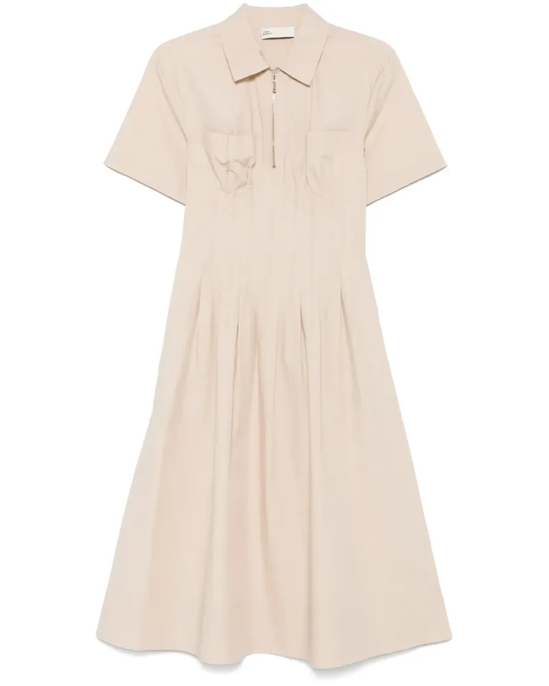 Tory Burch Popeline-Kleid mit Falten - Nude Nude