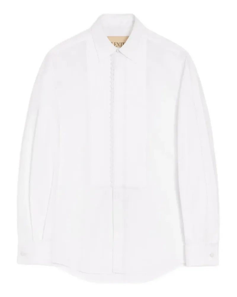 Valentino Garavani Popeline-Hemd mit plissiertem Plastron und Spitzendetails - Weiß Weiß
