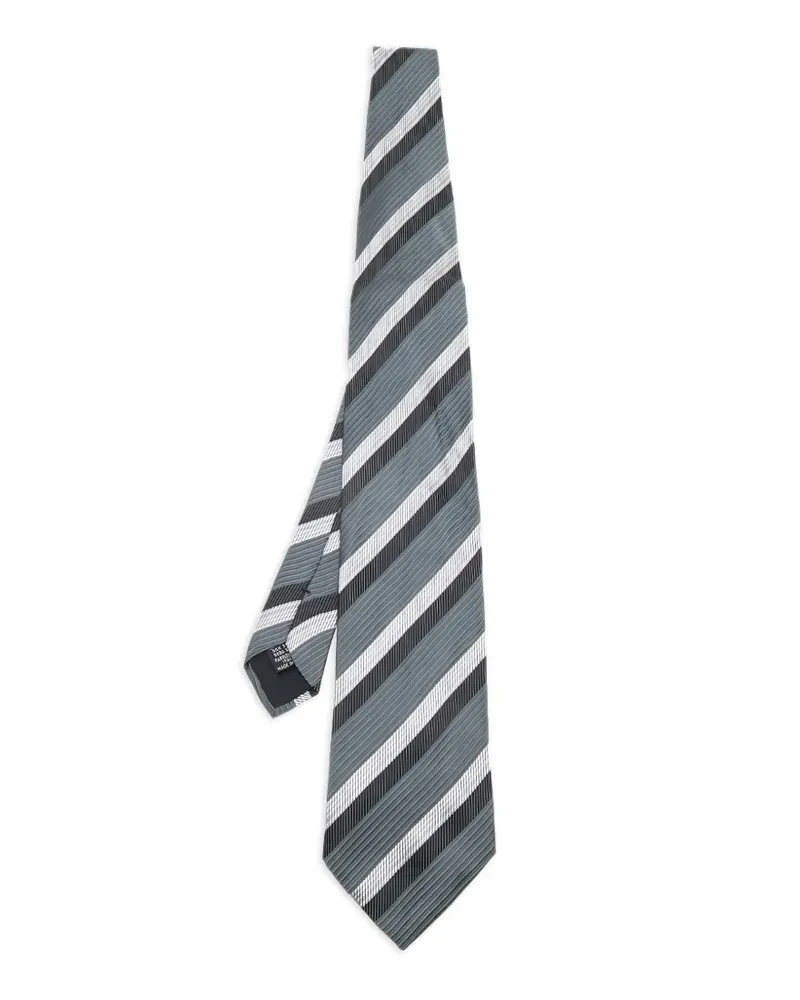 HUGO BOSS striped silk jacquard tie - Grau Grau
