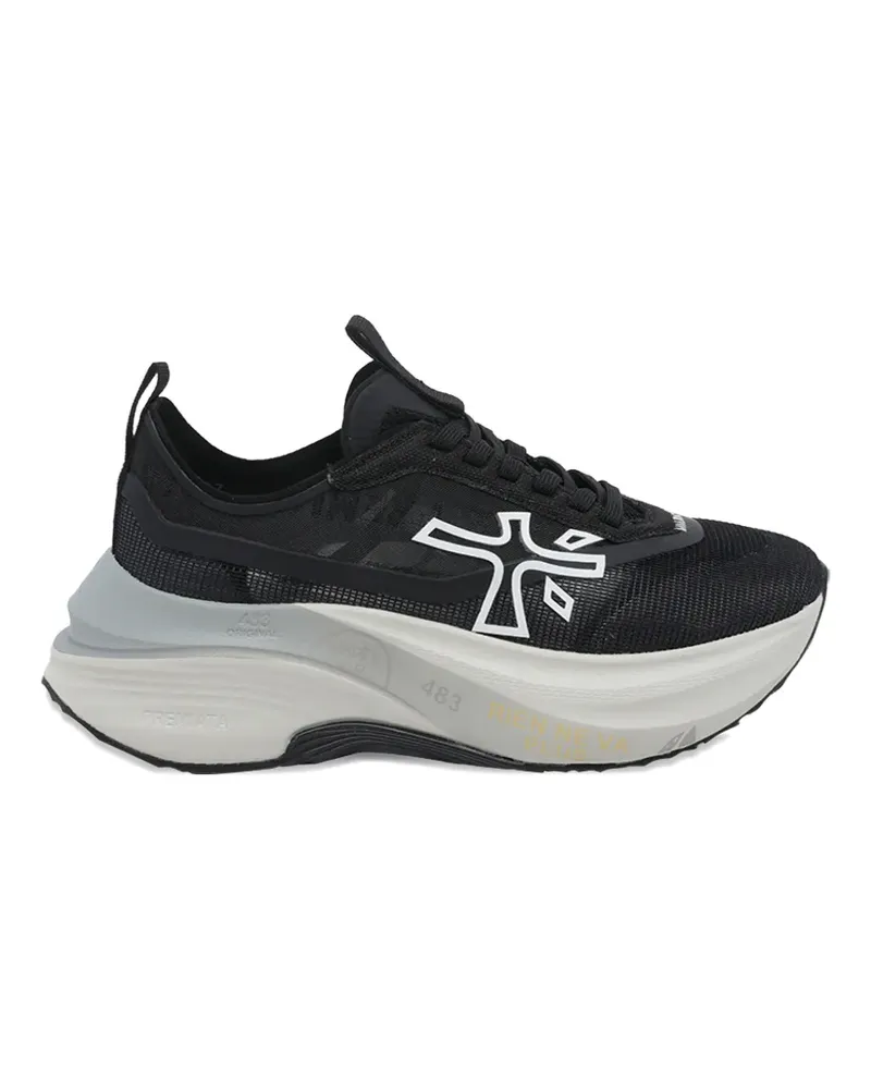 Premiata Hill logo-patch sneakers - Schwarz Schwarz