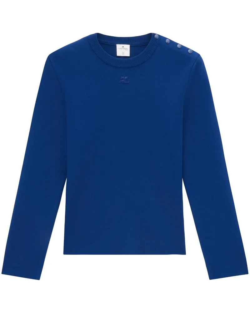 Courrèges Pullover mit Logo-Patch - Blau Blau
