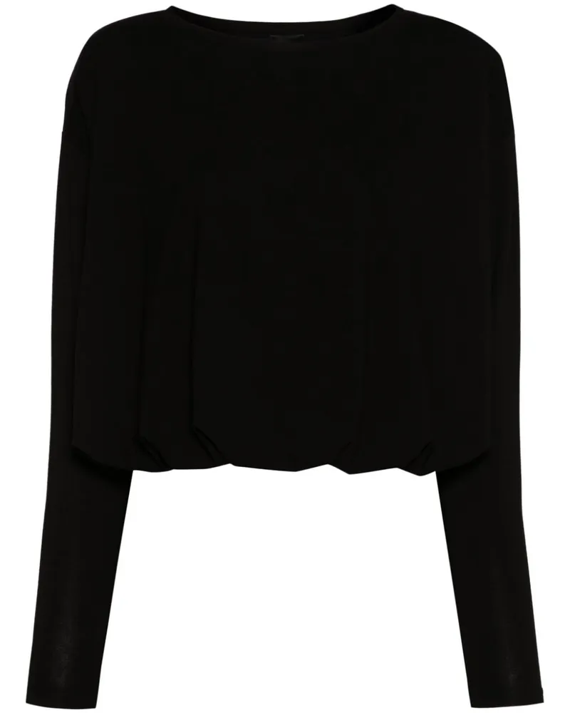 Pinko T-Shirt mit Drapierung - Schwarz Schwarz