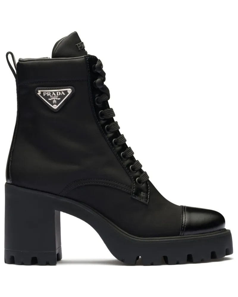 Prada Stiefeletten mit Logo - Schwarz Schwarz