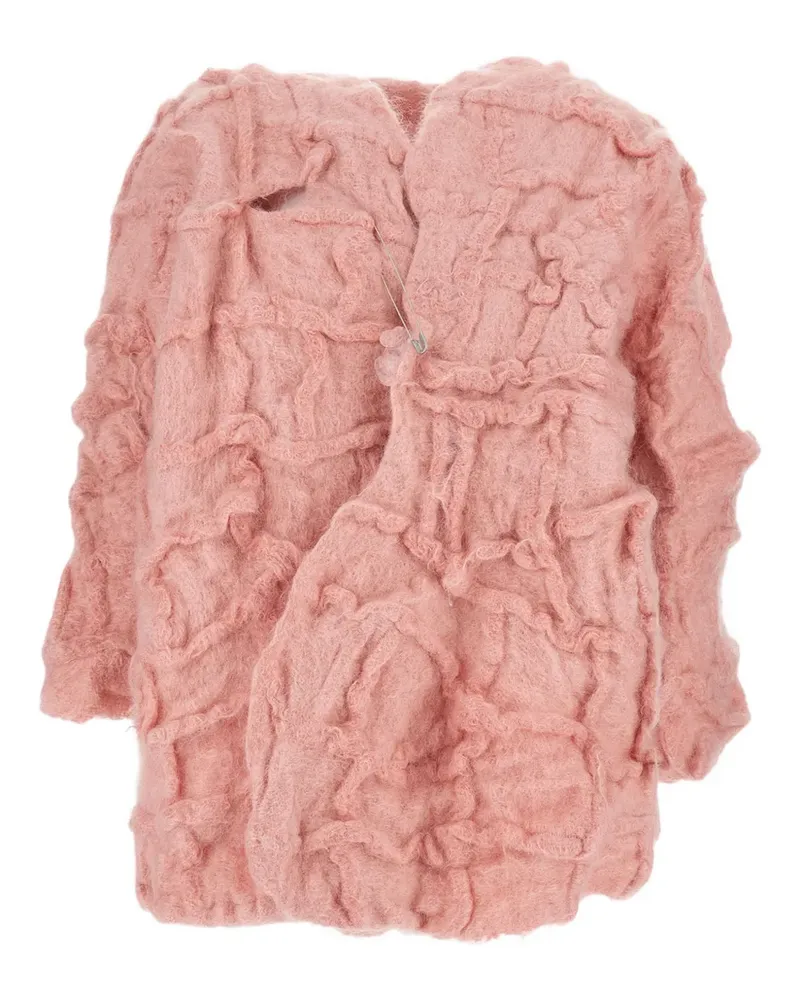 Daniela Gregis mosaic crew-neck cardigan - Rosa Rosa