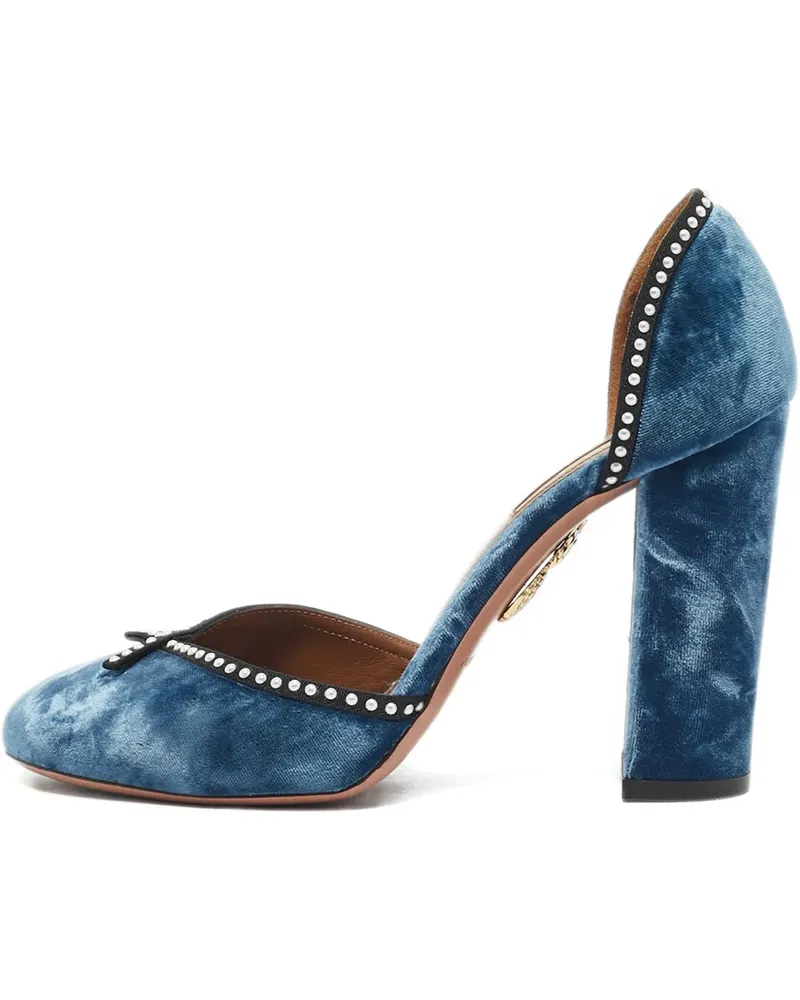 Aquazzura block-heel embellished pumps - Blau Blau