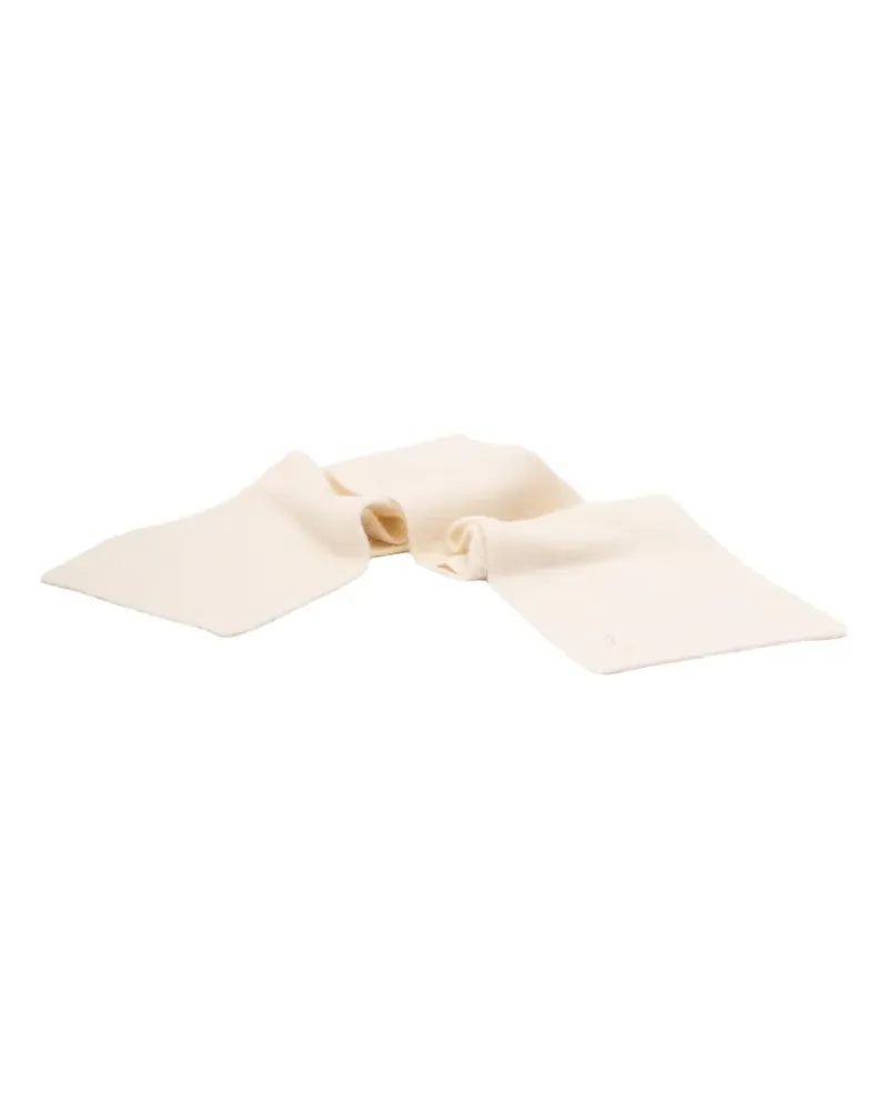 Patrizia Pepe logo-embroidered wool scarf - Weiß Weiß