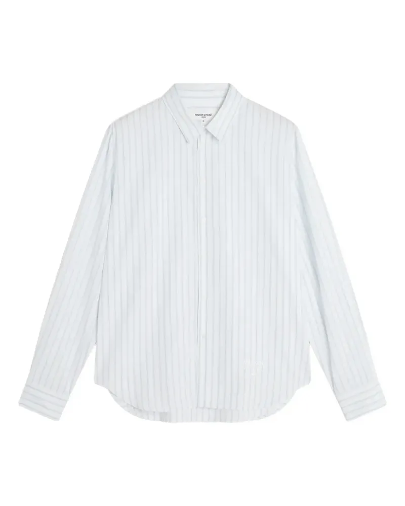 Kitsuné vertical-stripe long-sleeve shirt - Weiß Weiß