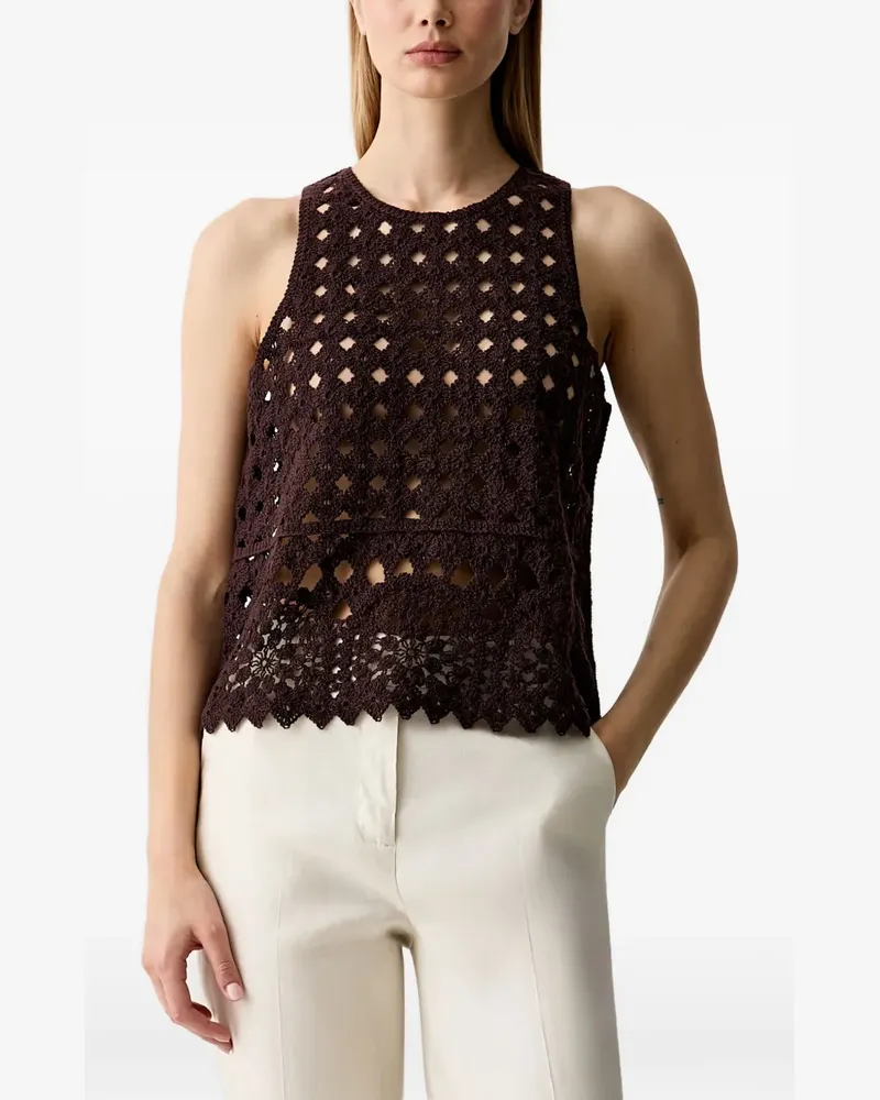 Sisley crochet-knit scalloped-edge sleeveless top - Braun Braun