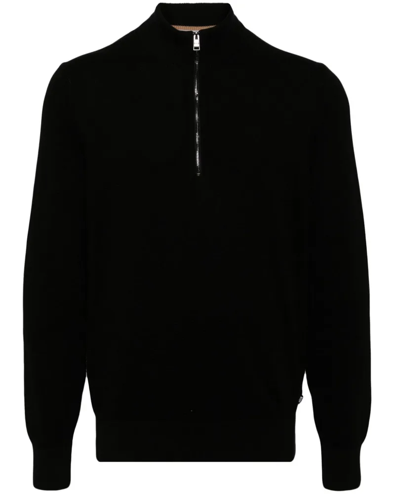 HUGO BOSS Pullover mit Reißverschluss - Schwarz Schwarz