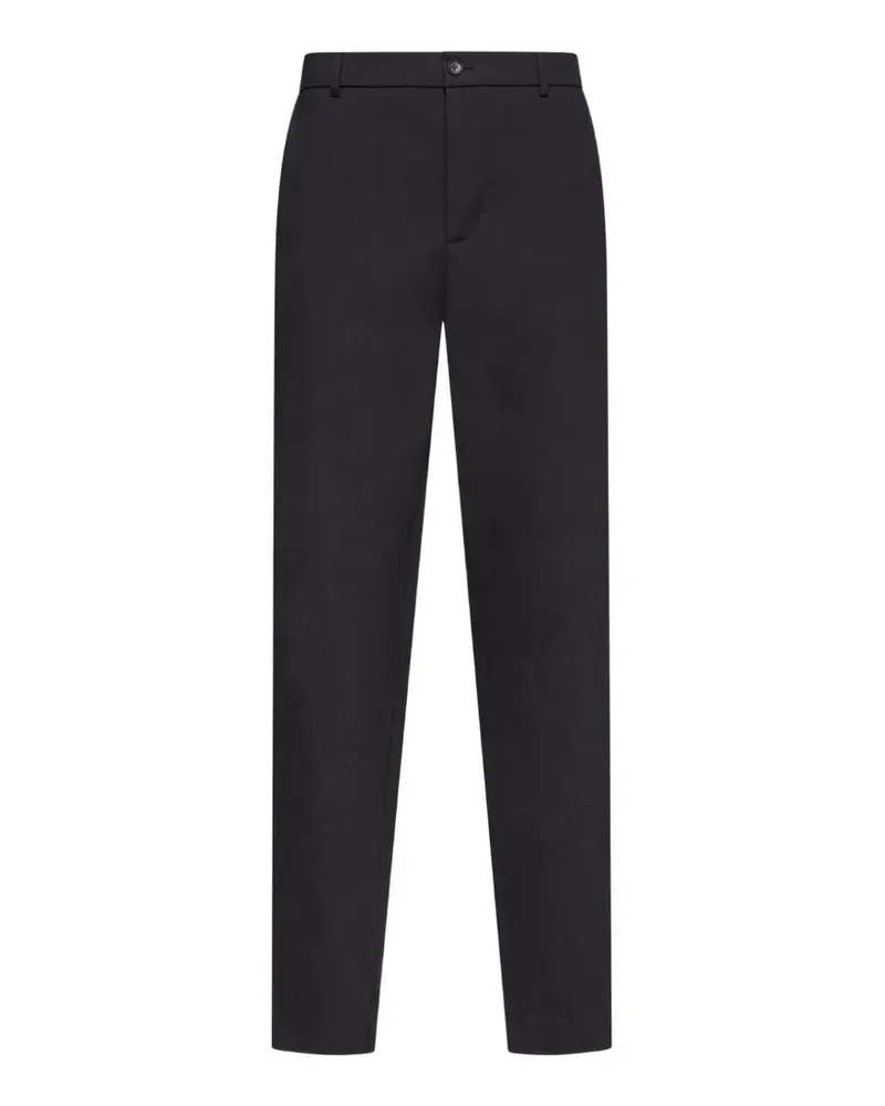 Moncler Technical Leinenhose mit Logo-Patch - Blau Blau