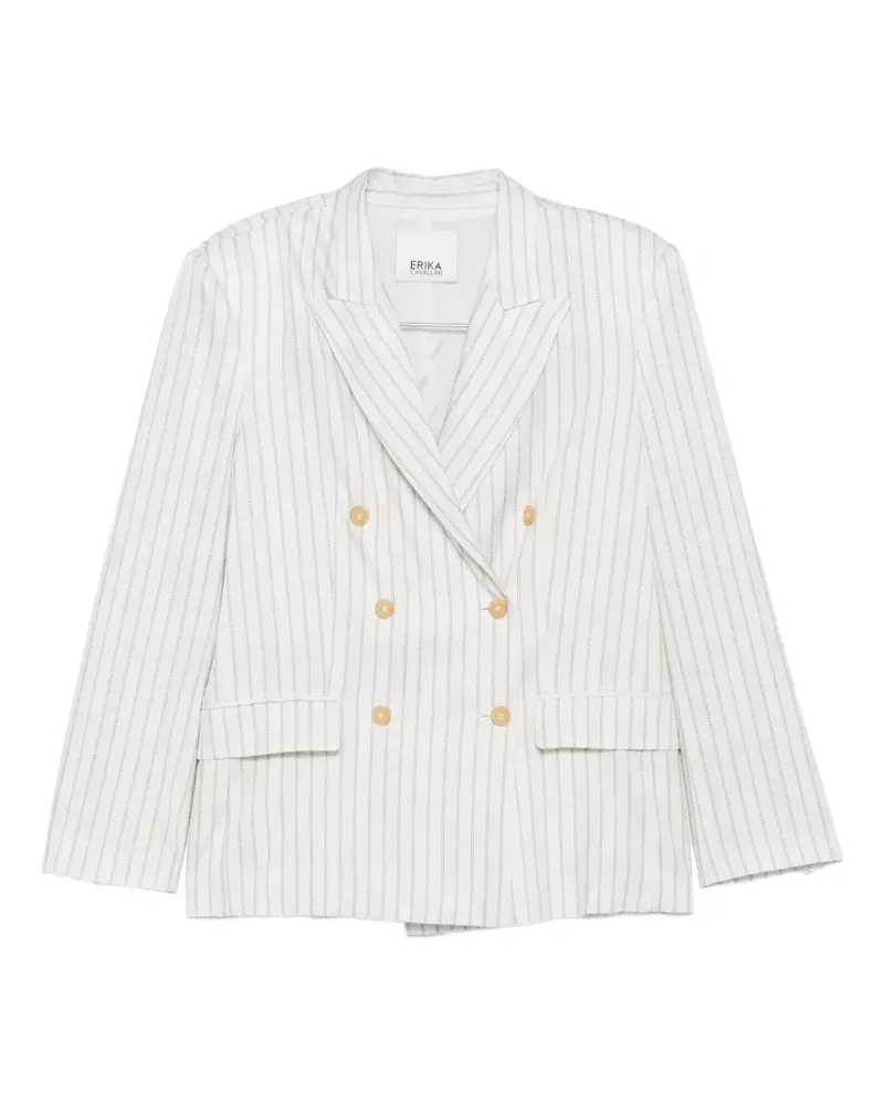 Erika Cavallini pinstripe double-breasted jacket - Nude Nude