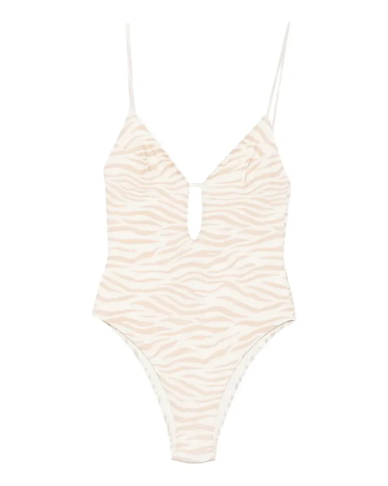 MC2 Saint Barth Crunchy Badeanzug mit Zebra-Print - Nude Nude