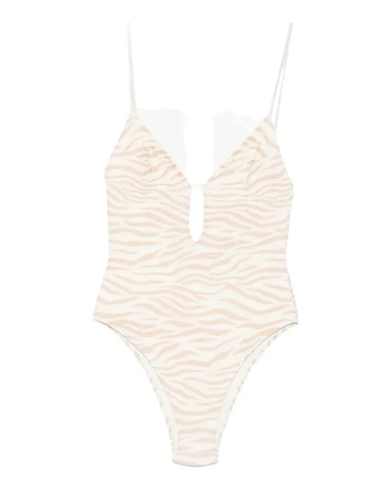 MC2 Saint Barth Crunchy zebra-print swimsuit - Nude Nude