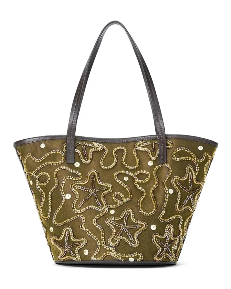 STAUD Caro bead-embellished tote bag - Grün Grün