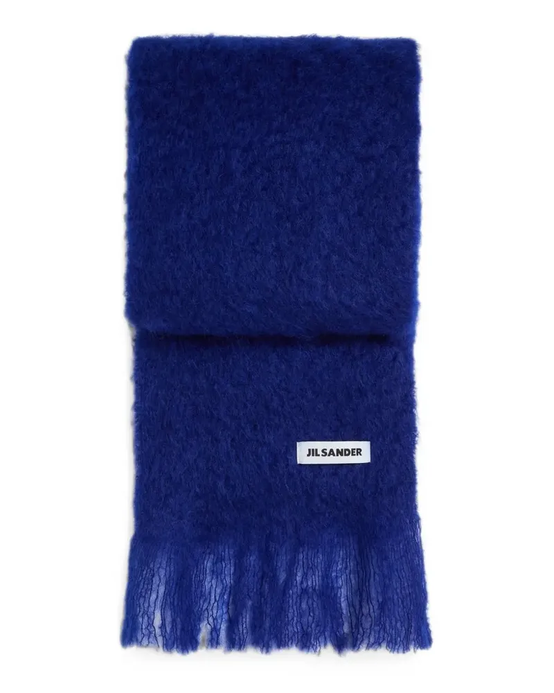 Jil Sander slim wool blend scarf - Blau Blau