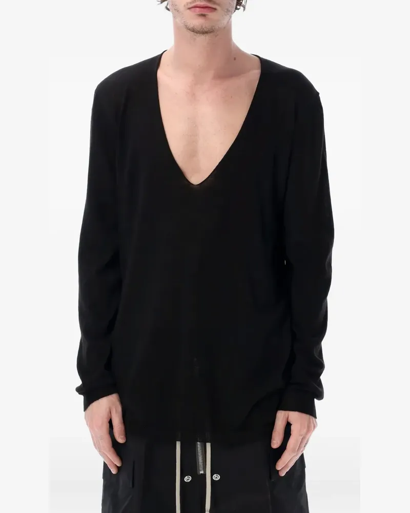 Rick Owens oversized V-neck sweater - Schwarz Schwarz