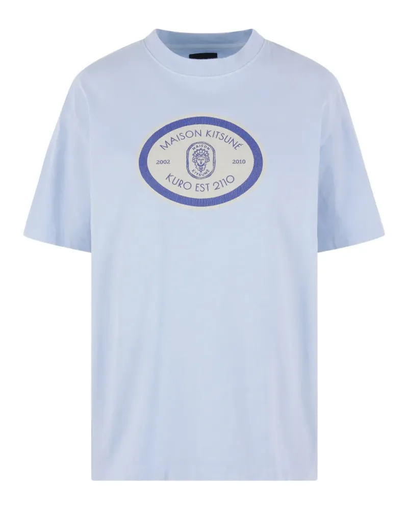 Kitsuné x KURO GRAN T-Shirt mit Logo-Print - Blau Blau