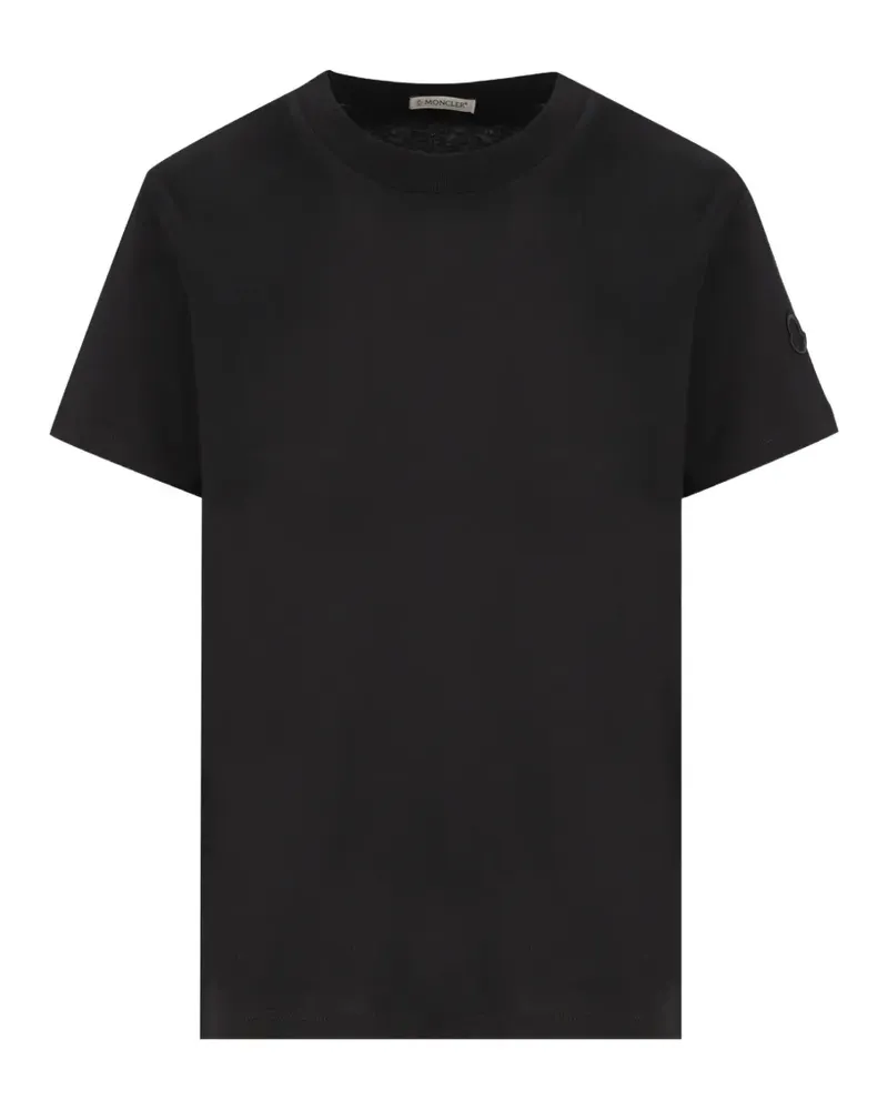 Moncler logo-embroidered T-shirt - Schwarz Schwarz