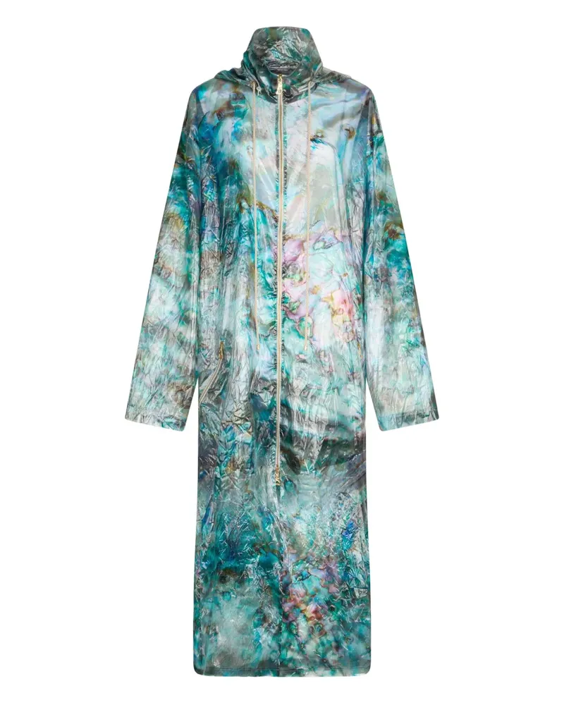Roberto Cavalli Semi-transparenter Parka - Blau Blau