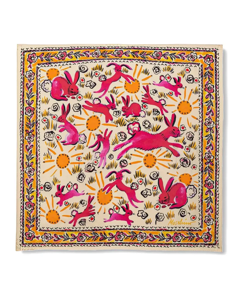 Moschino Seidenschal mit Print - Nude Nude